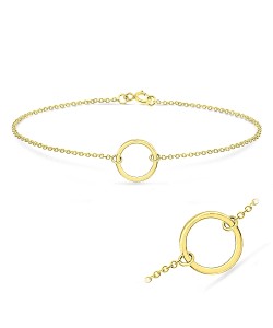 Round Gold Plated Silver Anklets ANK-106-GP